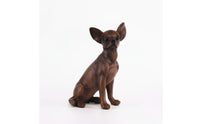 Chihuahua Style Dog Statue Animal Decoration Wood Grain Dog Ornament Collectable Home Decor for TV Cabinet