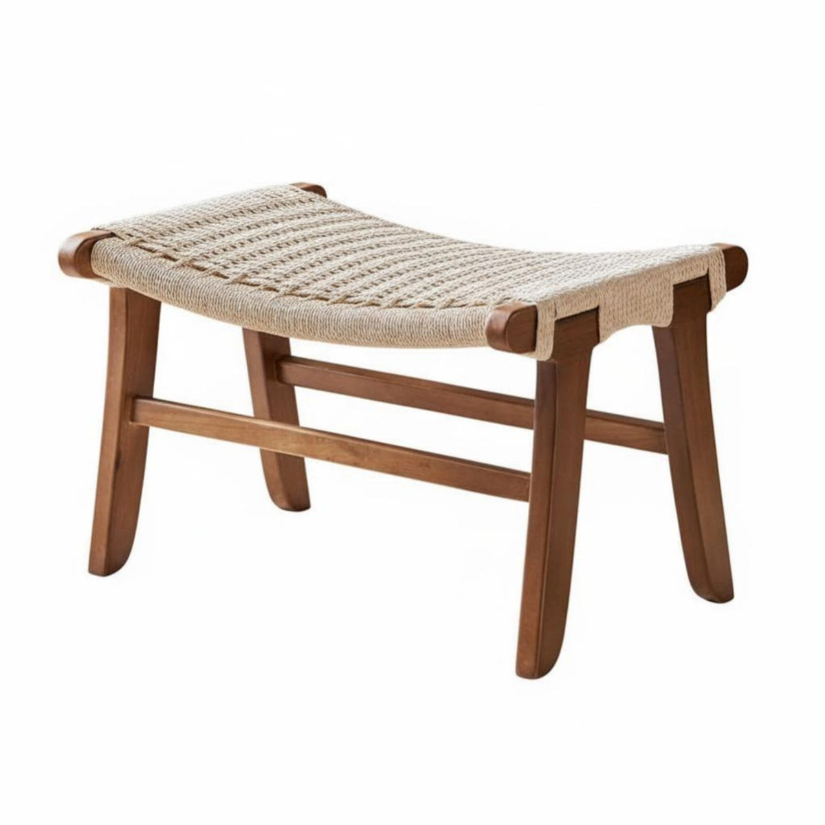 Woven Rope Footrest Nordic Design Footstool Multi-Functional for Balcony, Adults