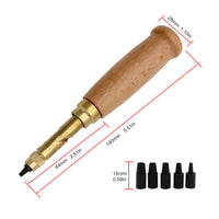 Rotary Leather Punch Replaceable Heads Belt Hole Punch Metal Tip