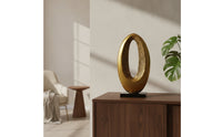 Oval Sculpture Textured Sculpture with Base Minimalist Abstract Statue for Homeowners, Art Collectors, Entryway