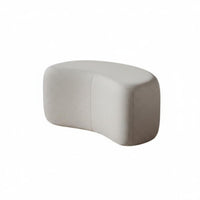 Curved Entryway Bench Wabi-Sabi Design Curved Waterfall Bench Sherpa Textile