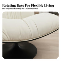 Rotating Accent Chair 360-Degree Rotation Indoor Furniture Italian Design Luxuriously Soft Cushioning for Living Room, Balcony