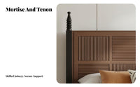 French Retro Design Vintage Cane Panel Bed High-End Feel Bedroom Furniture Carved elements Bedstead for two people, Homeowners, Adults, Guest Room, Villa, Home