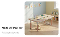 Adjustable Height Study Table and Chair Set Easy to Clean Height Adjustable Young Child Table Set Child Design children's Study Desk and Chair