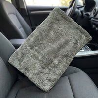 Coral Fleece Microfibre Cloth and Microfibre Towel, 40x60cm Car Drying Towel, 340 GSM Double-Sided No-Shed Quick-Dry for Glass and Car Washing