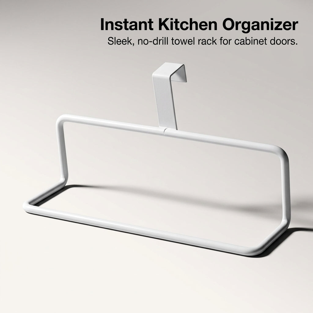 Metal Cloth Holder and Hanging Rack for Over the Door Storage, Iron Kitchen Cabinet for Small Spaces
