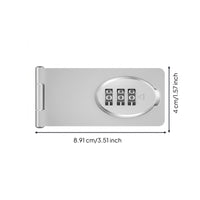 Silver Metal 3-Digit Combination Lock Rounded Corners Rectangular Combination Lock Hinged Security Hardware for Door Panels