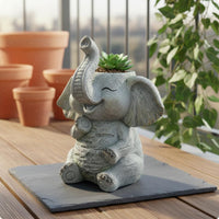 Elephant Planter Cute Creature Motif Elephant Flower Pot for Patio