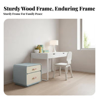 2-Drawer Cabinet with Bow Pulls Space-Saving Design Bedside Table Compact Size