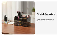 Lidded Cosmetic Case with Drawers particleproof Makeup Organizer Large Capacity