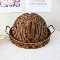 Bread Basket with Lid Dust Resistant Covered Snack Basket Household Storage for Party