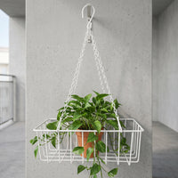 Rectangular/Round Iron Art Hanging Planter Basket for Balcony Railing, Wall-Mounted Flower Pot Holder for Succulents and Greenery