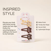 Metal for Women Set of 3, Matte Finish for Fringe and Daily Wear, 5cm Small Styling Accessories