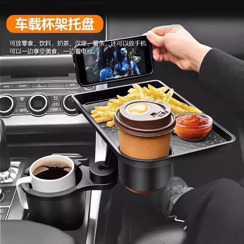 Plastic Car Cup Holder Expander with Tray, for Armrest Storage