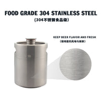 2L Stainless Steel Beer Brewing Secondary Fermentation Bucket with Threaded Lid