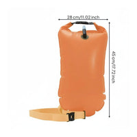 Double Inflatable Chamber Inflatable Swim Buoy Storage Compartment Swimming Tow Buoyancy Device Adjustable Waist Belt Exposed Water Tow Buoyancy Device Easy Inflation for Triathletes, Triathlon Training