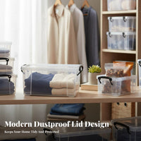 Transparent Stackable Box with Lid Space-Saving Storage Container for Homeowners