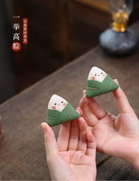宜兴可爱状元粽子紫砂茶宠摆件精品可养端午茶玩茶虫茶盘茶桌台茶