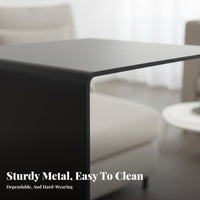 C-Shaped Couch Table Minimalist Design Slide-Under Sofa Table Movable
