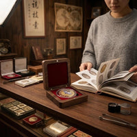 Walnut Wood Coin Collection Box with Flip Lid