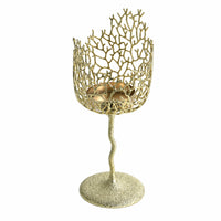Candle Holder with Coral Cup Sleek Candlestick Modern for Tabletop