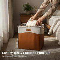 Rectangular Textile Box with Handles Multi-Purpose Two-Tone Textile Box Foldable