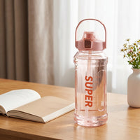 Sports Water Bottle with Straw Transparent Water Bottle with Straw Large-Capacity Leak-Resistant for Athletes, Fitness, Outdoor