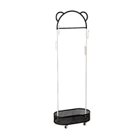 Rolling Clothes Organizer with Hamper Minimalist Design Laundry Butler with Hanging Bar Lockable Casters Multi-Tier Storage