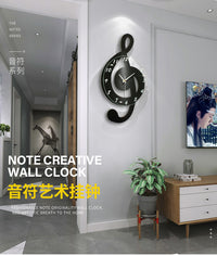 挂钟钟表客厅家用简约音符装饰创意静音跨境餐厅高级感时钟挂墙