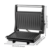 Non-Stick Plates Panini Press Double-Sided Heating Contact Grill Multi-Functional Indoor Electric Grill 180° Flat Opening for Dorm Room