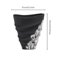 Vase with Spiral Grooves Matte Sculptural Vase Textured Vessel for Entryway