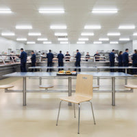 Quick-Service Restaurant Furniture Easy to Clean Cafeteria Dining Set Heavy Duty Restaurant Table and Chairs for Cafeteria, Cafe