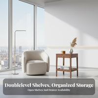 Narrow Nightstand Versatile Design Narrow Nightstand with Drawer Large Capacity