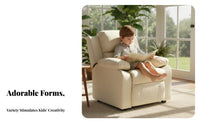 Reclining Function child's Recliner Armchair Adjustable Backrest and Footrest Childs Recliner Armchair Comfortable Padding Toddler Seat Sturdy Construction for Children, Toddlers, Playroom, Reading Nook, Bedroom, Watching TV