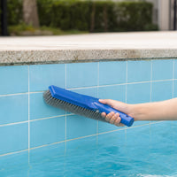 10-Inch Pool Brush with Stainless Steel Bristles Heavy-Duty Pool Brush with Wire Bristles Premium Quality Compatible for Swimming Pools
