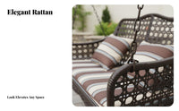 Rattandesign Design Canopy Swing Bench Weather-Resistant 3-Seater Canopy Swing Gentle Rocking Motion Outdoor Furniture Sturdy Frame for Families, Couples, Homeowners, Garden, Backyard, Porch, Balcony