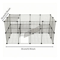 36 Pieces Wire Mesh Pet Fence Modular Door Panel Pen Sturdy