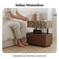 Two-Level Side Table Installation Nightstand Minimalist and Design Bedside Cabinet for Renters, Residents, Apartment, Hotel Room, Hallway