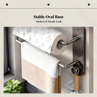 No-Drill Cabinet Paper Towel Rack, Multi-Rod Wall Hanging Organizer, Storage for Cling Film, Towels, Napkins