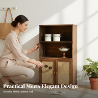 Configurable Open-Shelf Cabinet Multi-Functional Unrestrictedstanding Shelving Unit Minimalist Aesthetic Rounded Corners