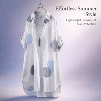 Sun Protection Shirt with Long Sleeves for Beach Wear and Hiking, Polka Dot Open Front Cardigan for Women, UPF Clothing with Sporty Neckline