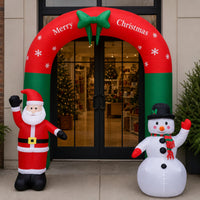 Christmas Archway with Santa and Snowman Outdoor Santa and Snowman Archway Inflatable Christmas Arch Lightweight Oversized