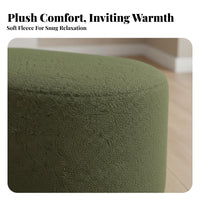 Round Boucle Ottoman Soft and Comfortable Round Boucle Stool Minimalist Design