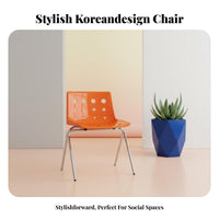 Perforated Backrest Cheese-Hole Chair Retro Design Indoor Seating Ergonomic Curve Single-Piece Molded Seat for Young Adults, Home Decorators, Dining Room, Restaurant, Reading Nook, Bedroom