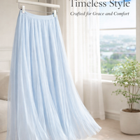 Skirt for Girls and Women with a Stylish Pleated Design, High Waist Flared Midi with Elastic for Casual Wear