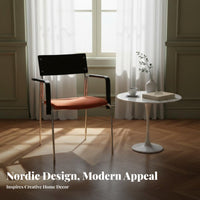 Upholstered Armchair with Metal Frame Soft Padded Pads Paded Metal Frame Seat High Weight Capacity Waterproof Textile
