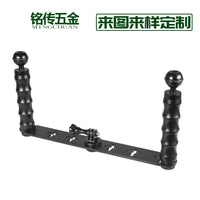 适用GoPro 13全系列/小蚁/单反等相机CNC铝合金 潜水双手持支架