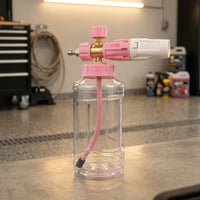 Soap Dispenser for Car Cleaning and Car Wash, Foam Spray with Alloy Material and 1/4 Quick Connector, Clear Dispenser Bottle, Foam Lance Tool