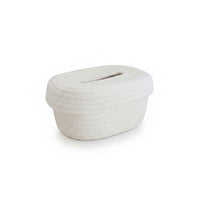 Tissue Box Cover with Oval Opening Handwoven for Nightstand