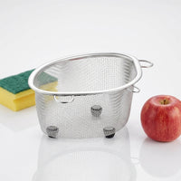 Kitchen Sink Drainer and Sink Strainer, Stainless Steel Leftover Food Strainer with Suction Cup, Home Kitchen Dishwashing Sink Net for Food Waste